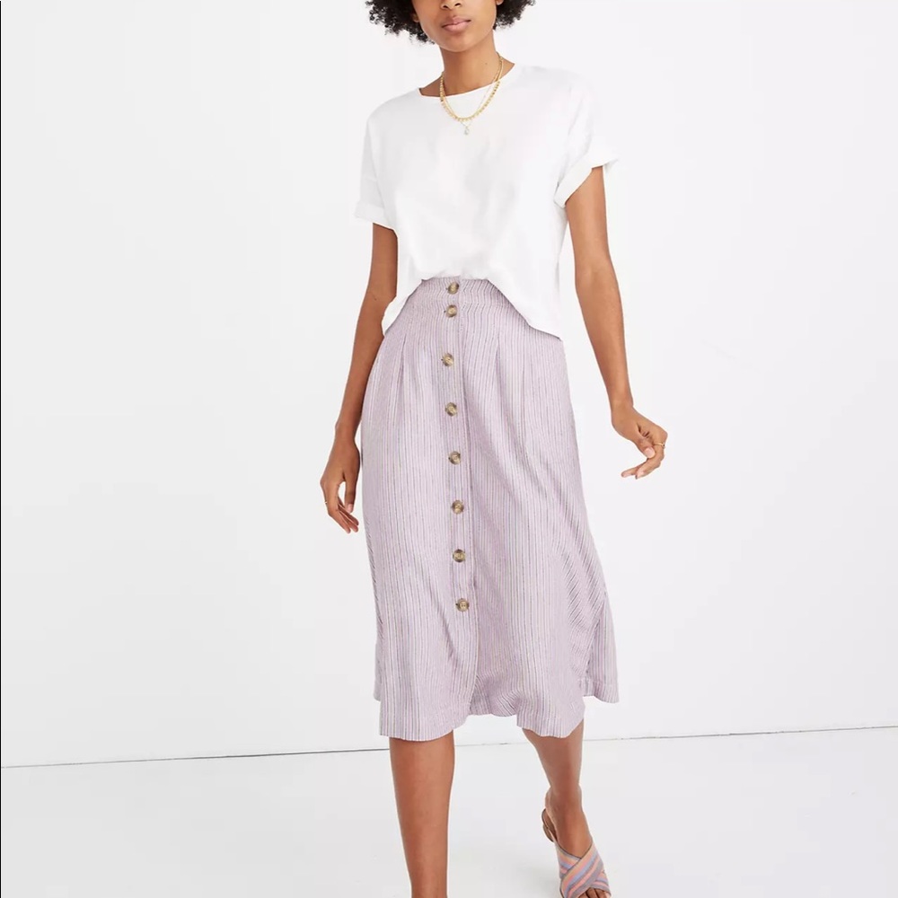 Madewell Purple Stripes Skirt